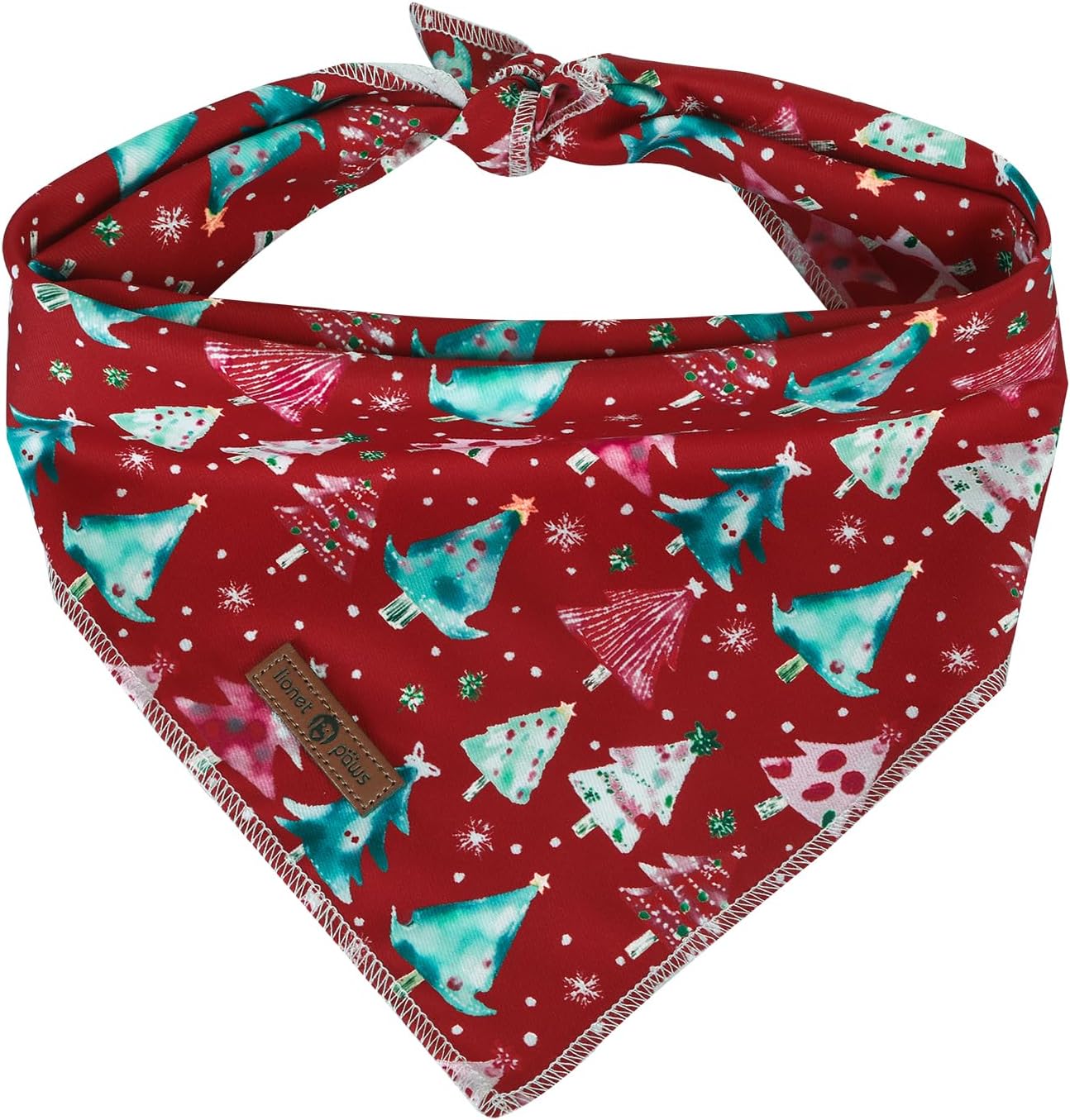lionet paws Christmas Dog Bandana,Christmas Tree Fabric Dogs Kerchief for Small Medium Dogs,Dog Cotton Red Triangle Bibs Scarf for Girl Boy