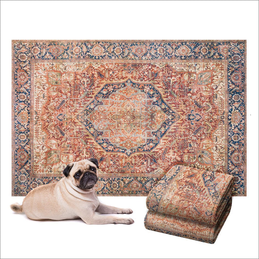 LOVEWAG Washable Dog Pee Pads, 36" x 48", Waterproof, Non-Slip, Super Absorbent, Reusable Machine-Washable, 2-Pack (Rustic Terracotta)