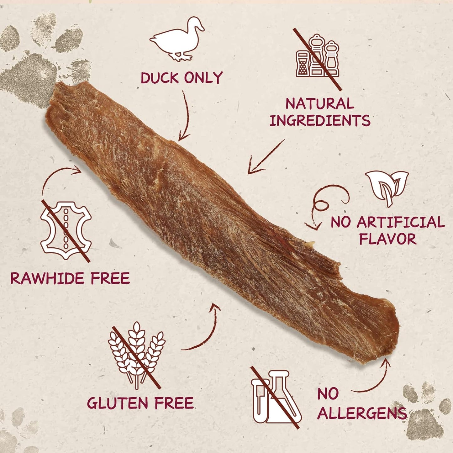 PAWUP Dog Treats Jerky Duck Crisp Flakes, 1% Taurine Added, 6oz (170g), Duck Jerky Chip Flakes, High Protein Dog Training Rewards, Rawhide-Free, Gluten-Free