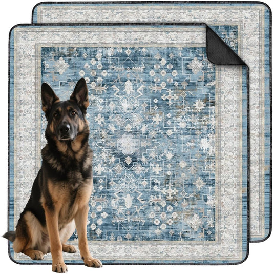 Washable Pee Pads for Dogs 2 Pack, Absorbent Reusable Puppy Pads Waterproof, Leakproof & Non-Slip Whelping Pad, Potty Training Pads for Dogs Playpen Mat 48x48