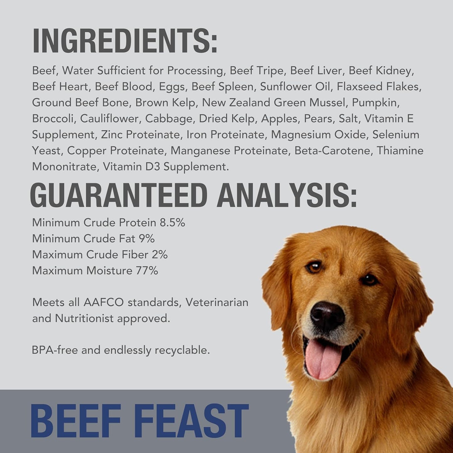 K9 Natural Wet Dog Food Pate, Beef Feast, 6 Oz Cans (Pack of 12), Grain Free, Made in New Zealand with Grass-Fed & Finished Beef, Single Source, Limited Ingredient