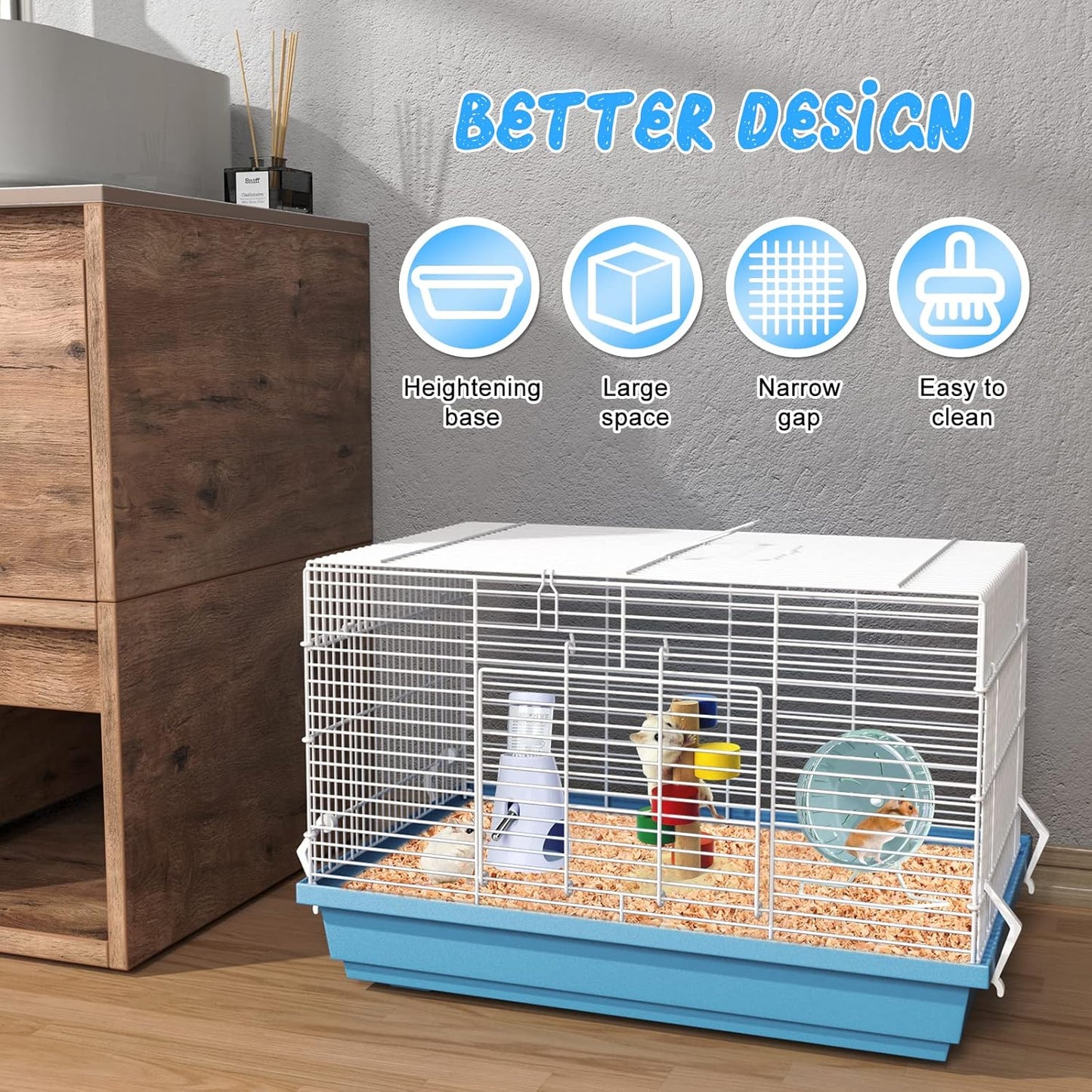 Hamster cage for Hamsters, Gerbils, mice, Rats, Small Guinea Pigs and Other Small Animals.