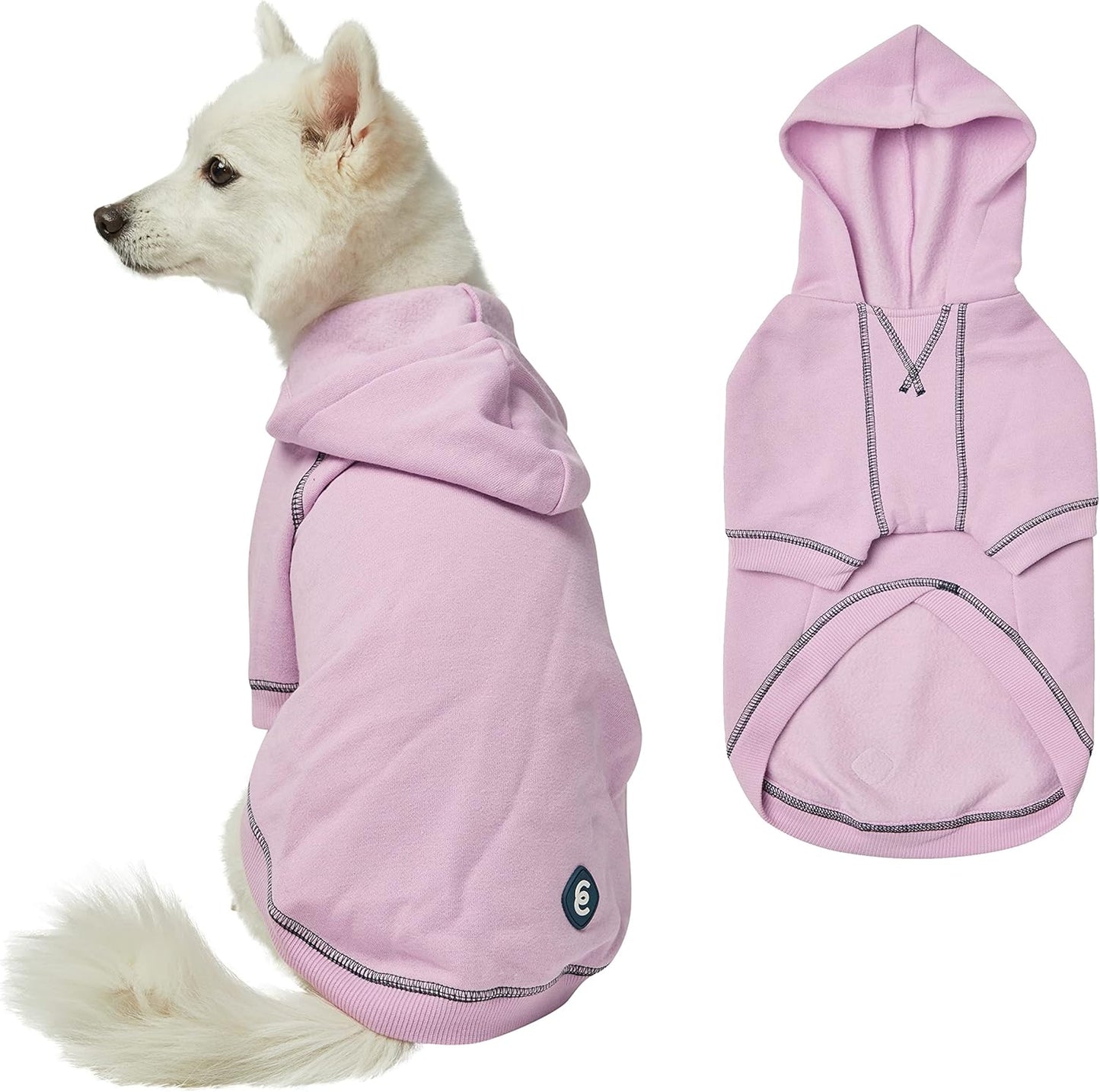 Blueberry Pet Essentials Dog Hoodie – 24 inch, Cotton‑Blend Sweatshirt with Hood, Pink Lilac, Machine‑Washable Small‑Dog Jersey