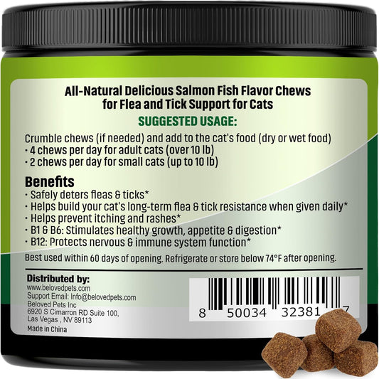 Flea and Tick Prevention Chewable Pills for Dogs and Cats - Revolution Oral Flea Treatment for Pets - Pest Control & Natural Defense - Chewables Small Tablets Made in USA (Salmon (for Cats))