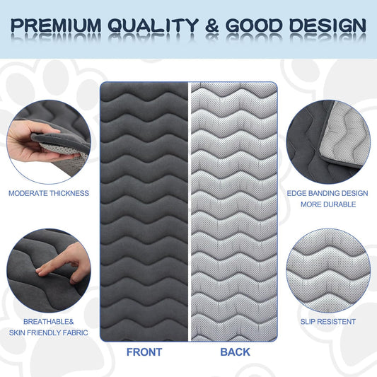 Bubble bear Dog Crate Mat - Upgraded Thick, Ultra Soft, Washable & Anti-Slip Kennel Pad for Small/Medium/Large Dogs, Dark-Hued to Hide Stains (59"x35")