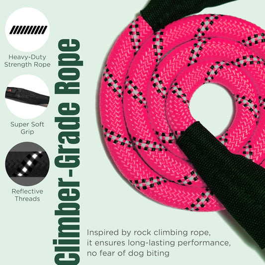 Dog Seat Belt for Car | Universal Dog Car Seatbelt | Durable Reflective Rope with Clip Hook Latch, Buckle and Carabiner- Safe and Secure Pet Safety Restraint (Pink)