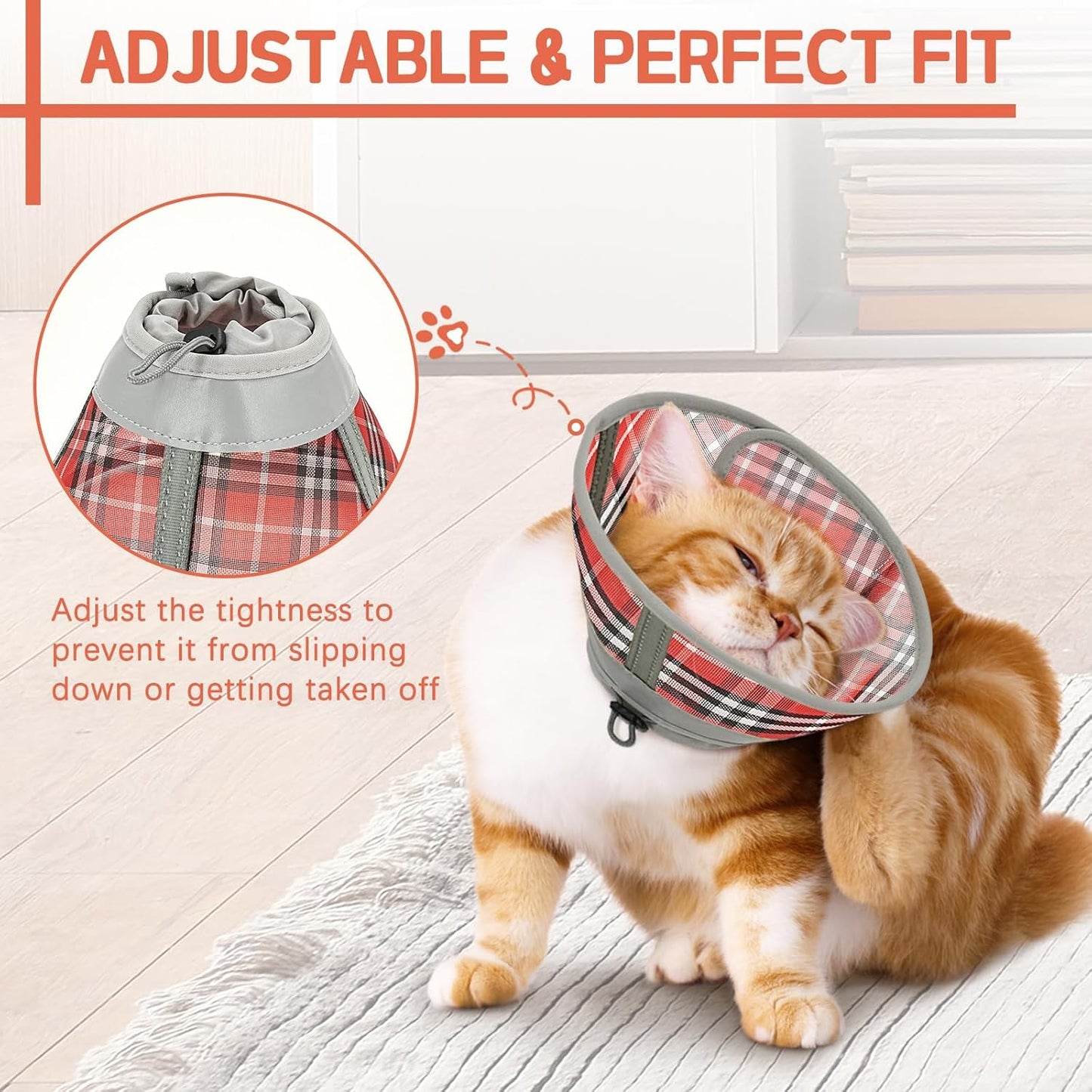 Cat Cone Collar Soft, Cat Recovery Collar for Large Medium Small Cats Kittens, Kitten Cone Alternative After Surgery