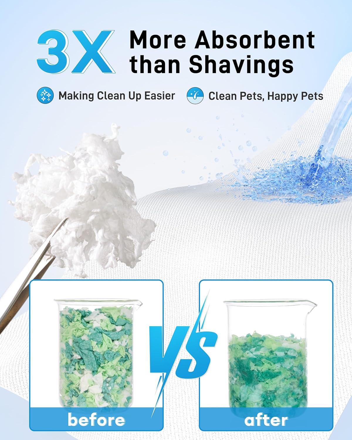 BUCATSTATE Hamster Bedding 15L, 99% Dust-Free Guinea Pig Paper Bedding Odor Control Paper Bedding, Cozy Small Animal Bedding for Rabbit Rat Syrian Dwarf Hamsters Gerbils (Green)