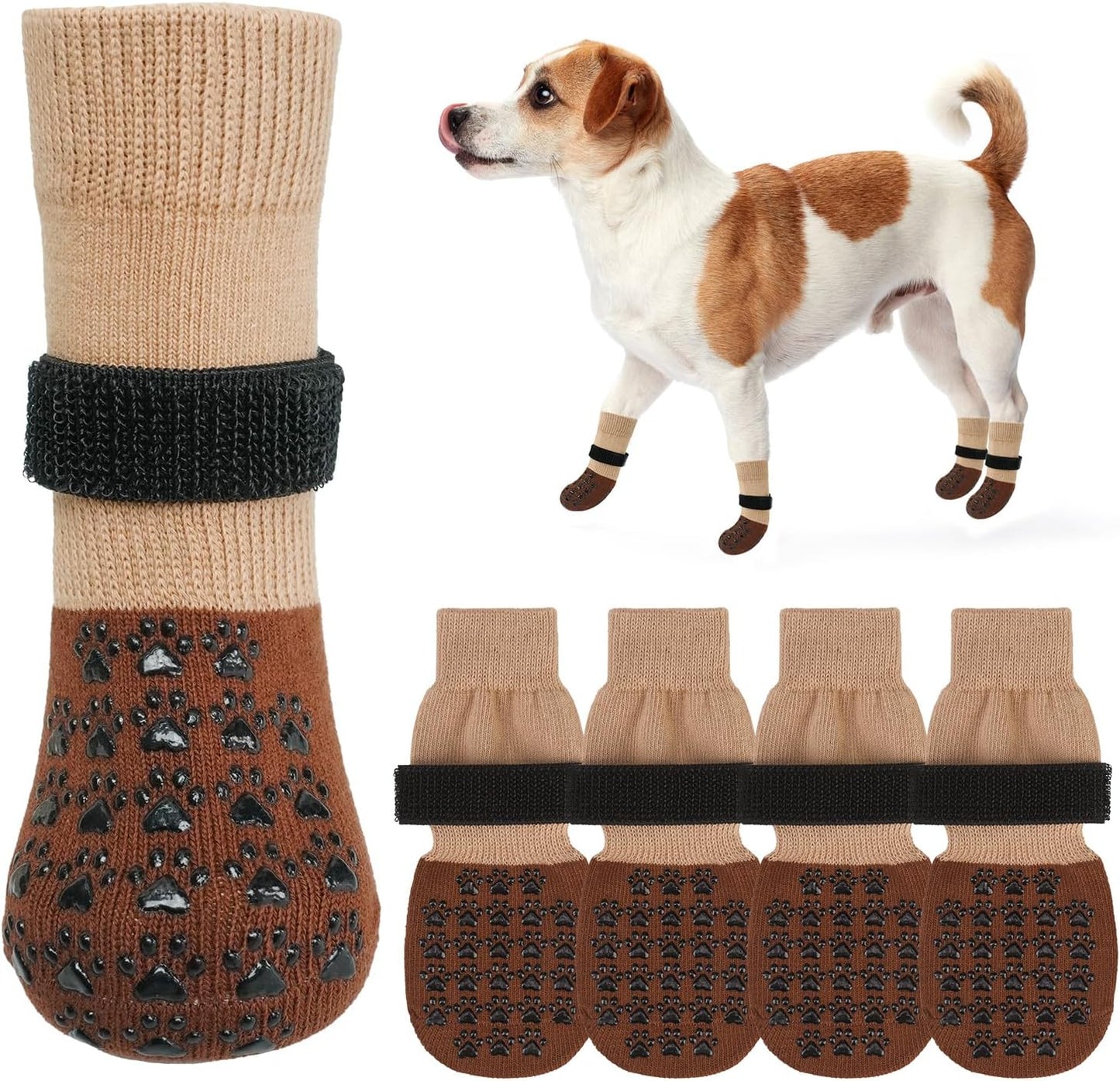 SCENEREAL Dog Socks to Prevent Licking Paws for Hardwood Floors Anti Slip, Dog Grippy Socks Shoes for Senior Small to Large Dogs, Dog Boots & Paw Protectors for Hot/Cold Scratching Pavement