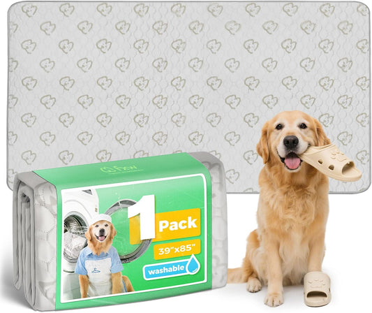 FXW Washable Pee Pads for Dogs, Puppy Pads with Super Absorbent, Specifically Designed for FXW Rollick/Homeplus 24inch 8 Panels Dog Playpen, 85" × 39" Rectangle, Khaki, 1 Pack