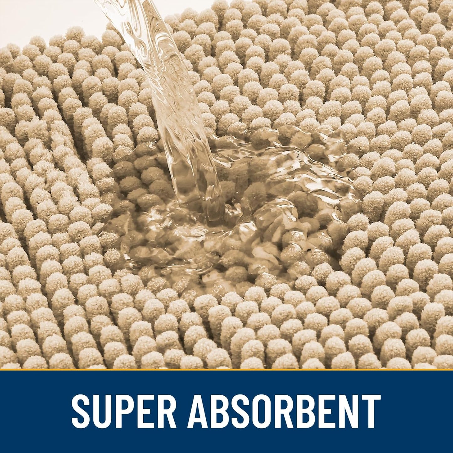 Smiry Dog Door Mat for Muddy Paws 40x24, Absorbs Moisture and Dirt Doormat, Non-Slip Washable Quick Dry Chenille Front Door Mat Indoor Entrance, Entryway Carpet for Inside Floor, Beige