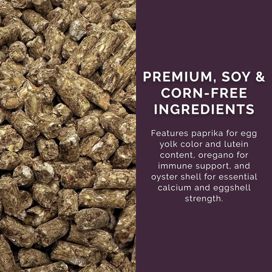 Layer Pellet Feed, 25lbs - Non-GMO, High-Protein Poultry Feed for Healthy Hens & Nutritious Eggs, 17.5% Protein - USDA Certified Organic Blend, Soy & Corn-Free
