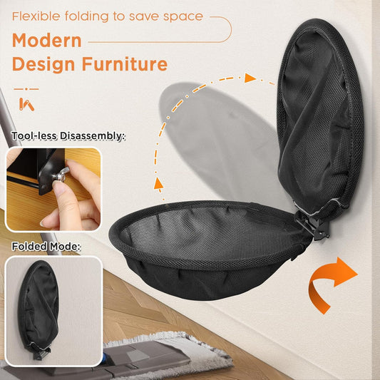 Cat Hammock Wall Mounted, Foldable & Stable Cat Beds- Breathable Cat Wall Shelves for Sleeping, Playing, Climbing, and Lounging - Maximum Hold Up to 30lb (Black)