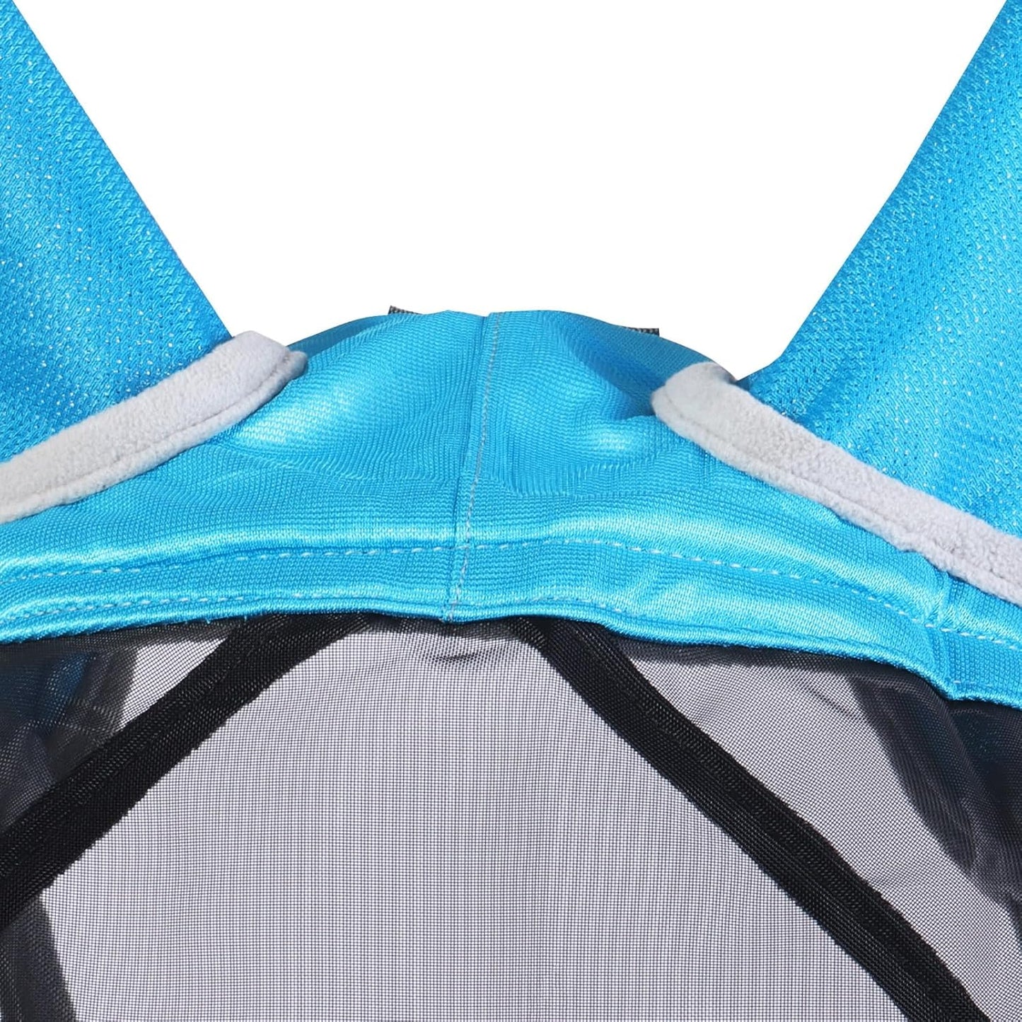 Harrison Howard CareMaster Pro Luminous Horse Fly Mask Large Eye Space Standard with Ears UV Protection for Horse Sky Blue XL Extra Full
