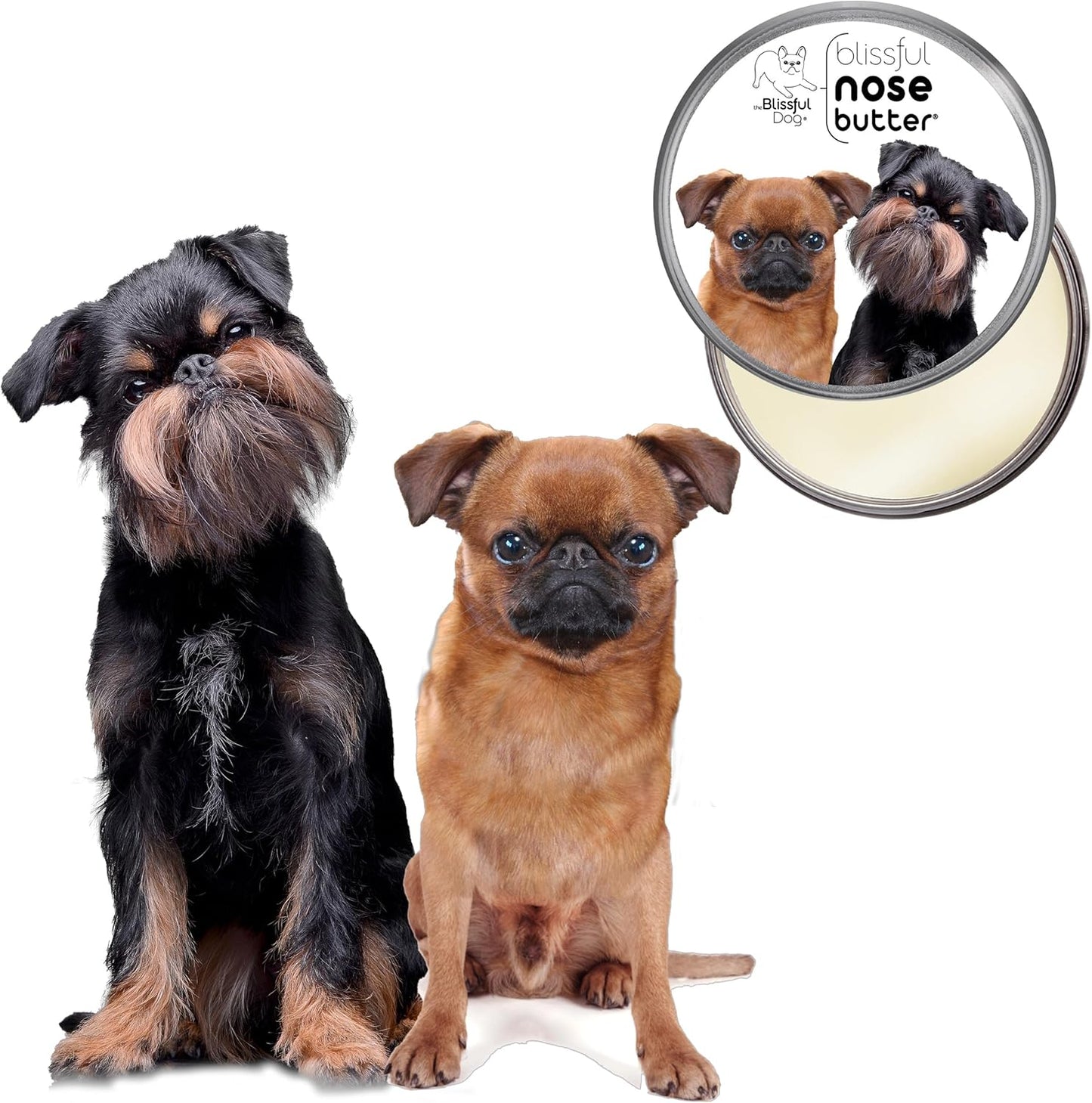The Blissful Dog Brussels Griffon Nose Butter for Dry, Cracked Skin, Lick-Safe Dog Nose Balm with Moisturizing Shea Butter, Almond, Olive, and Essential Oils, Pet Supplies, Uncented, 4 oz.