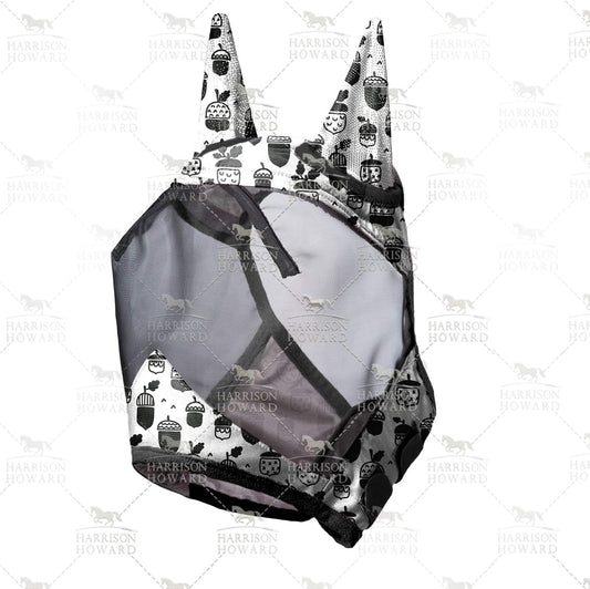 Harrison Howard LumiVista Horse Fly Mask Standard with Ears UV Protection for Horse Pine Cones L Full Size