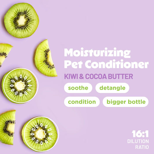 TropiClean Dog Conditioner, Professional Detangling & Moisturizing Conditioner, Puppy Safe, Made in the USA, Kiwi & Cocoa Butter Scent, 2.5 Gallon