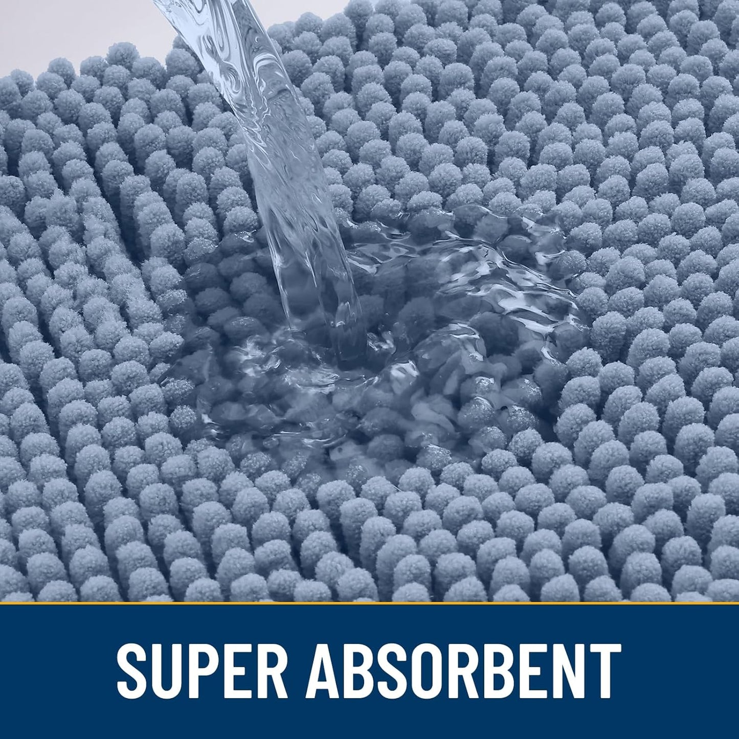 Smiry Dog Door Mat for Muddy Paws 36x24, Absorbs Moisture and Dirt Doormat, Non-Slip Washable Quick Dry Chenille Front Door Mat Indoor Entrance, Entryway Carpet for Inside Floor, Airy Blue