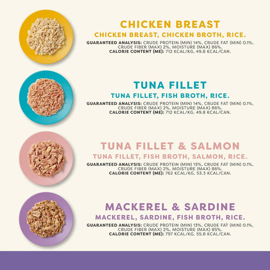 Applaws Natural Wet Canned Cat Food, Made with Limited and Natural Ingredients, Real Protein with No Artificial Additives, Variety Broth Recipe (24 Count, 2.47 oz Cans)