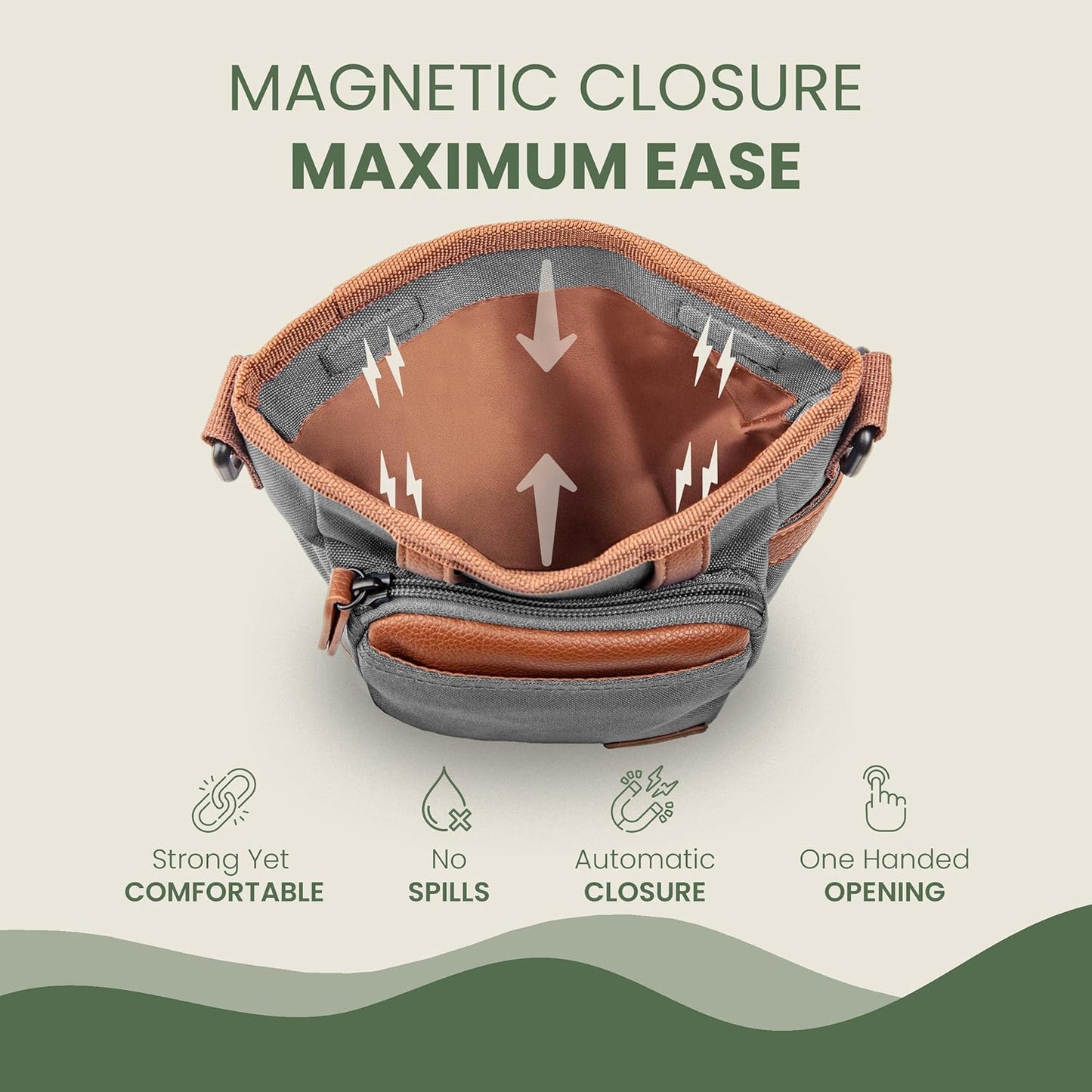 BEAU&FUR Dog Treat Pouch with Clicker for Training - Hands-Free Dog Treat Bag with Magnetic Closure, Built-in Poop Bag Holder Pocket