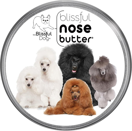The Blissful Dog Poodle Nose Butter for Dry, Cracked Skin, Lick-Safe Dog Nose Balm with Moisturizing Shea Butter, Almond, Olive, and Essential Oils, Pet Supplies, Uncented, 2 oz.