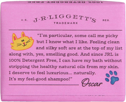JR Liggett’s Natural Cat Shampoo Bar for Sensitive Skin - 100% Detergent Free, Non-GMO & Biodegradable - Tear-Free, Hypoallergenic Formula Soothes Dry Itchy Skin - Safe for Puppies - 3.5 oz Bar