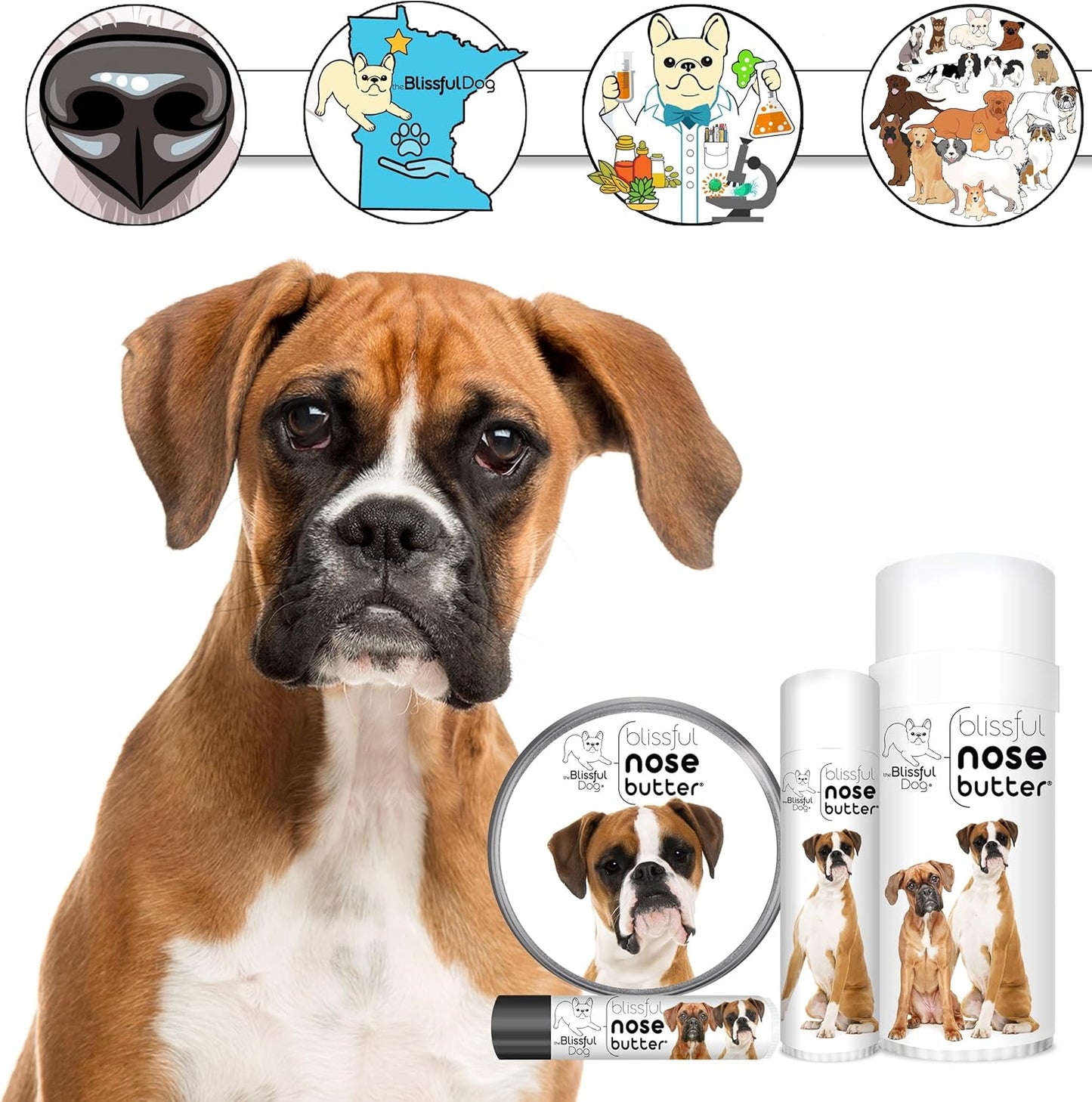 The Blissful Dog Fawn Boxer Unscented Nose Butter, 16oz