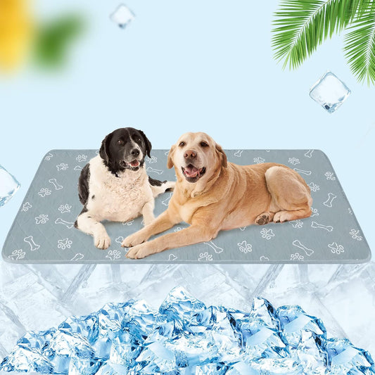 BEAUTYZOO Upgraded Dog Self Cooling Mat Ice Silk Chill Pads for Small Medium Large Dogs Q-MAX＞0.43- Summer Reusable Pet Training Pad - Absorbent Non-Slip Cool Mat for Kennels, Crates, Beds, 22" x 28"