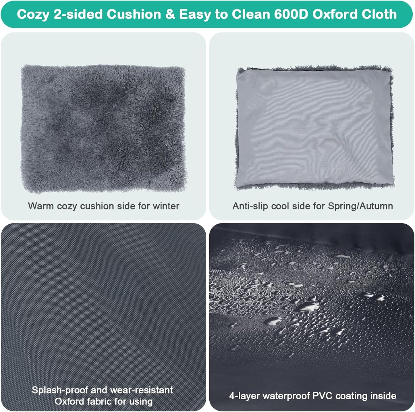 XL Indoor Dog House Dog Kennel Bed Mat with Cushion for Small Medium Large Dogs Cats, Winter Warm Cat Nest Puppy Cave Sofa Pet Products Easy Assembly, 33.9 * 26.8 Inches