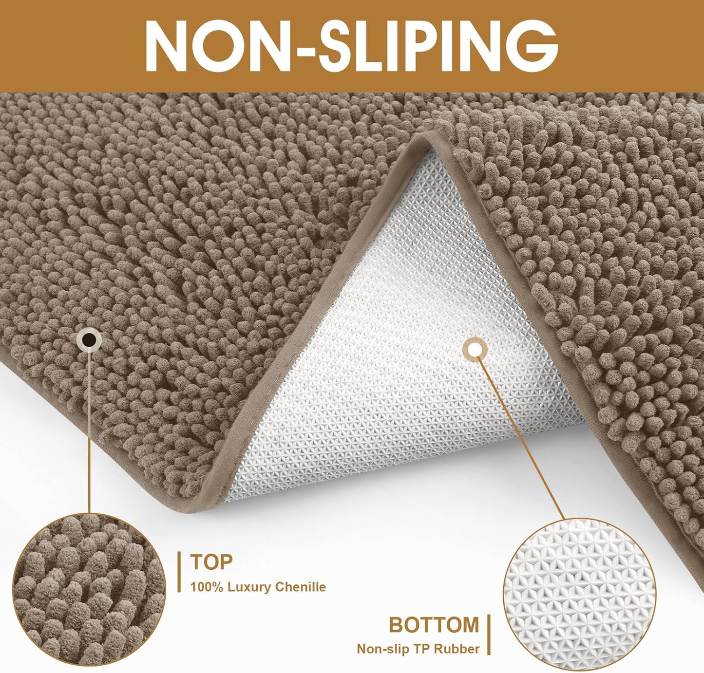 Dog Door Mats for Muddy Paws, Chenille Absorbent Dog Mats, Non Slip Heavy Mud Mat for Dogs, Soft Pet Mat for Entryway, Mud Paws, Inside Floor,48" x 38", Beige