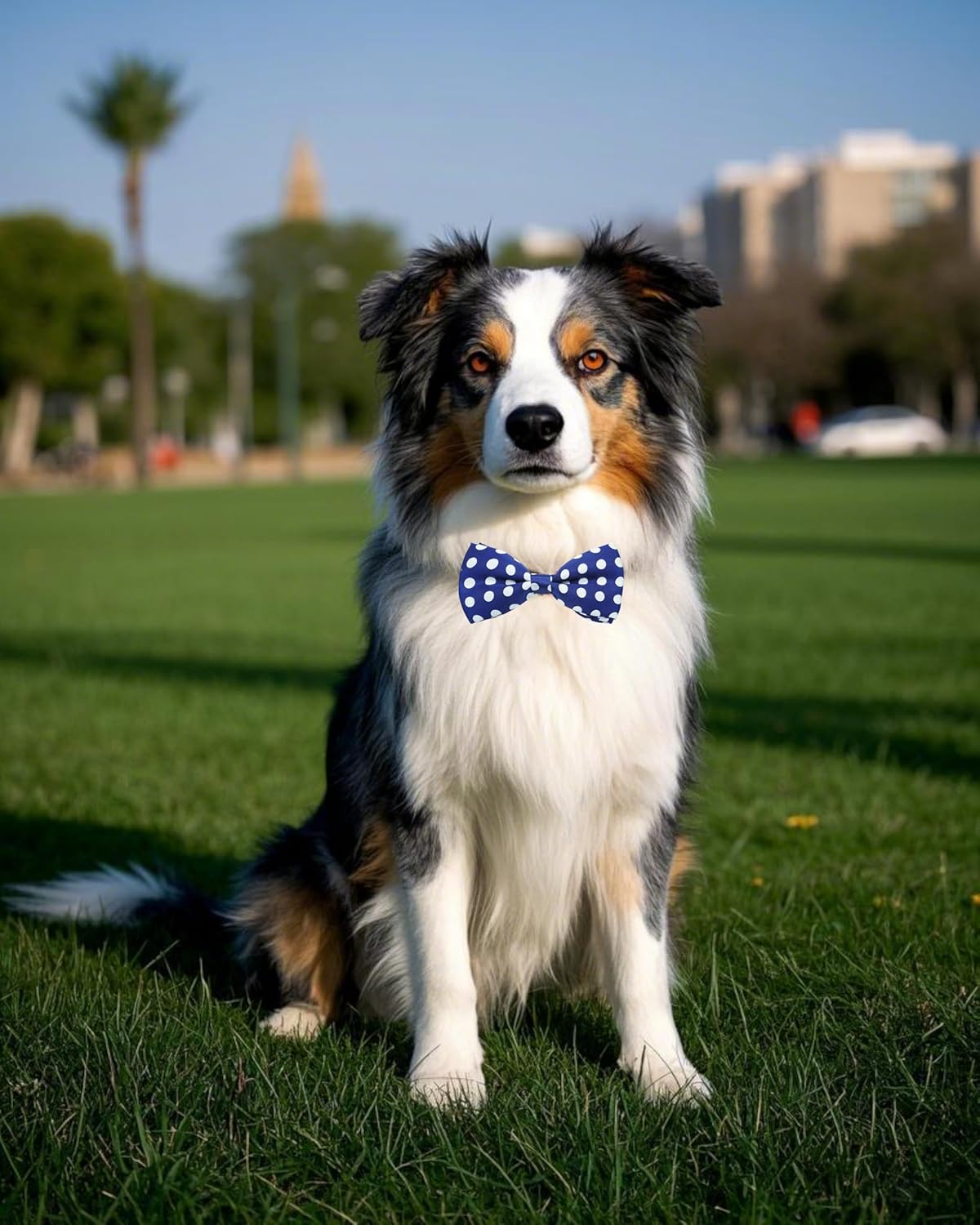 PET SHOW 5 Pack Pet Big Dogs Collar Embellishment Attachment Bow Ties for Medium Large Dogs Collar Charms Accessories Slides Bowties for Birthday Wedding Parties Assorted A Style