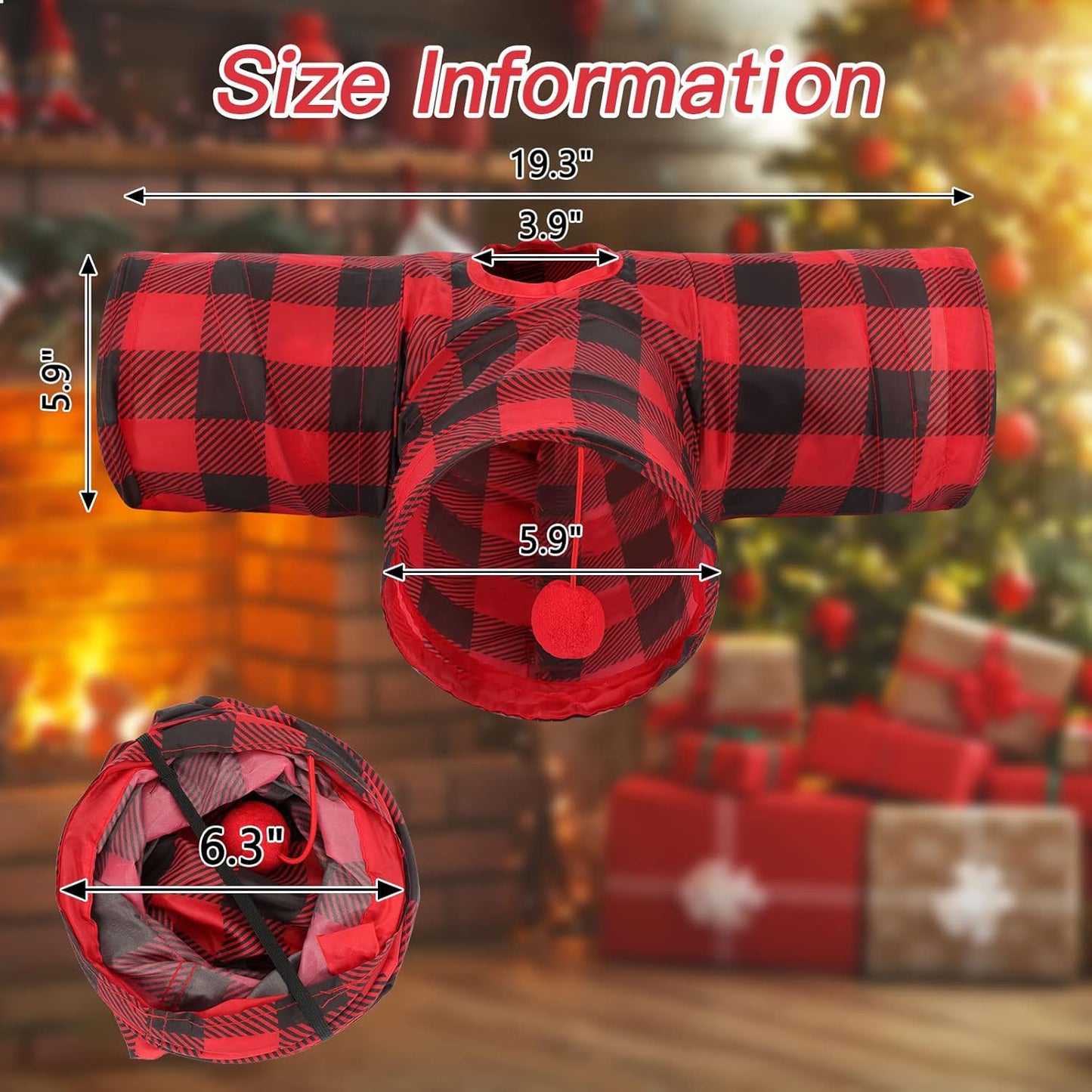 Rypet Guinea Pig Tunnels & Tubes Collapsible 3 Way Small Animals Hideaway Activity Tunnel Toys for Guinea Pig Chinchilla Ferret Hamster