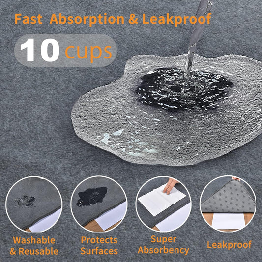 LOOBANI 2 Packs Extra Large Reusable Dog Mat for Floor, Non-Slip Washable Pee Pads for Dogs, Fast Absorbent Pet Whelping Pads, Puppy Playpen Mat for Incontinence, Housebreak, Crate, 72x72in,Gray