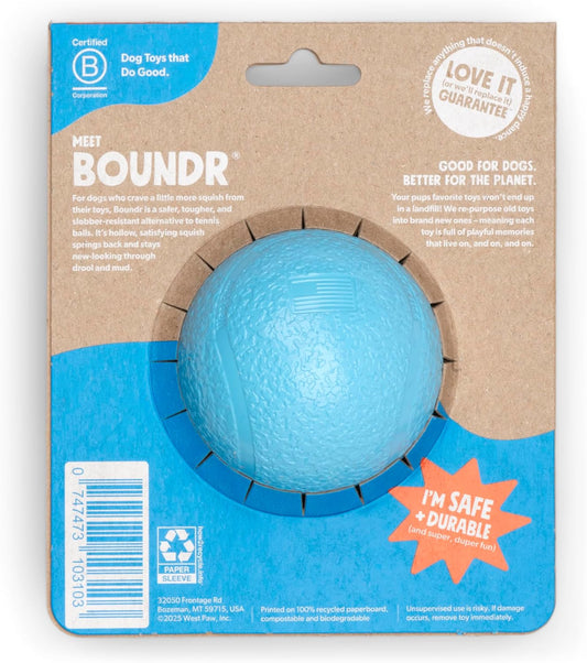 WEST PAW Boundr Ball Dog Fetch Toy – Bouncing Toys for Dogs, Fetch, Catch, Chewing, Play – Floatable, Recyclable Balls – Small Aqua Blue/Dandelion Yellow 2-Pack