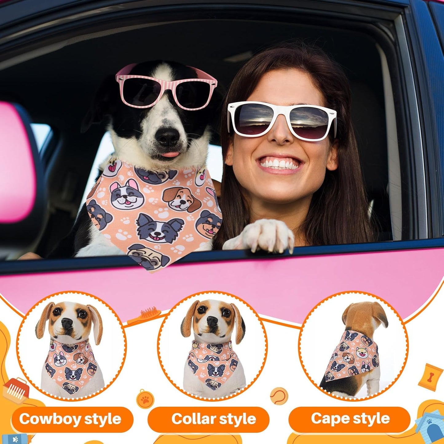 Sanwuta 120 Pcs Fall Dog Bandanas Bulk, Thanksgiving Scarves for Small Medium Large Dogs Cats, Adjustable Triangle Pet Bandanas with Pumpkin Maple Leaf Plaid Prints for Autumn Party Decoration