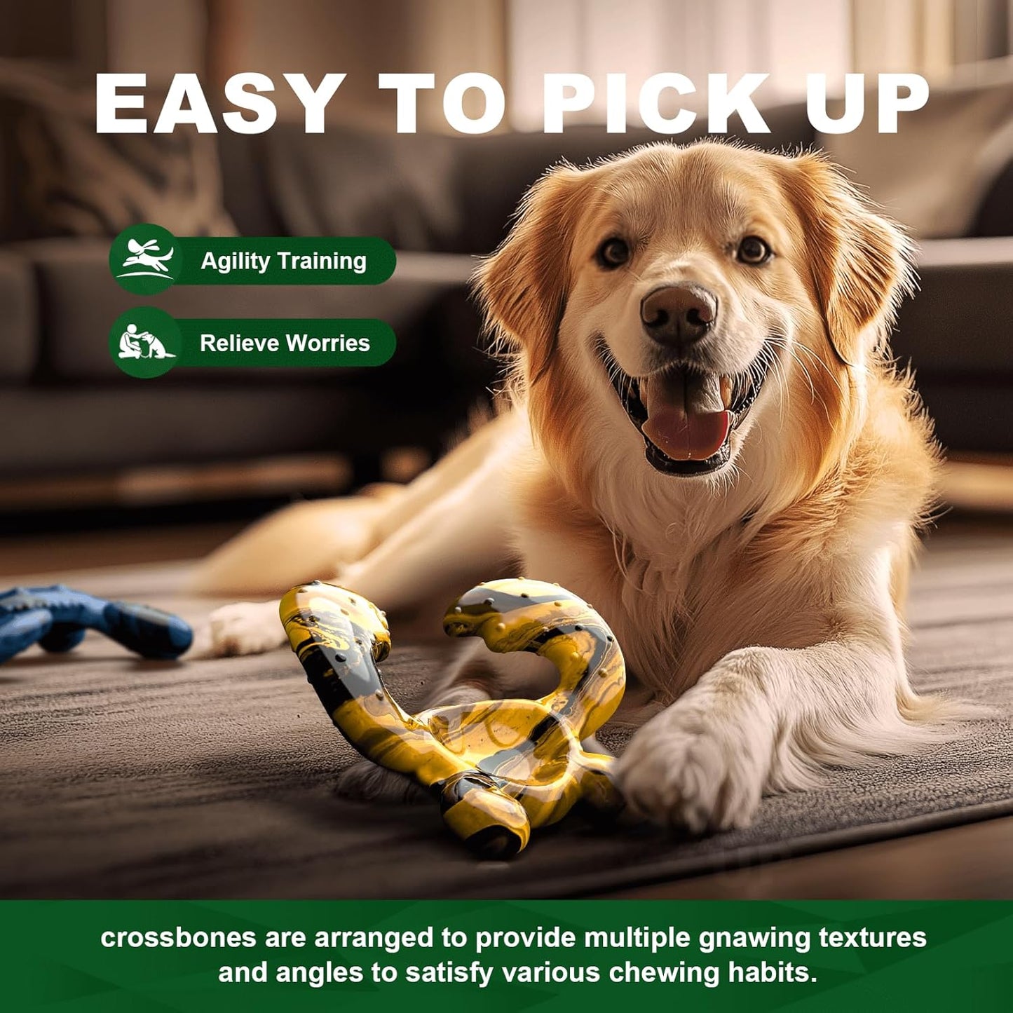 Durable Dog Chew Toy for Aggressive Chewers - Tough Nylon Bone for Medium Breeds, Interactive Teething Toy with Real Bacon Flavor, Keeps Dogs Busy, Christmas Birthday Gifts for Dogs