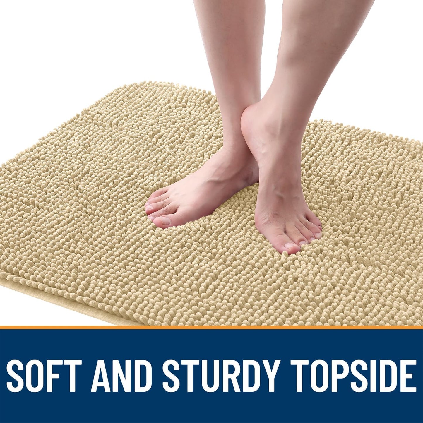 OLANLY Dog Door Mat for Muddy Paws 36x24, Absorbs Moisture and Dirt, Absorbent Non-Slip Washable Doormat, Quick Dry Chenille Mud Mat for Dogs, Entry Indoor Entryway Carpet for Inside Floor, Sand