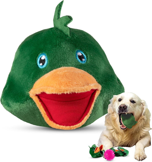 Dog Toys for Aggressive Chewers (3in1) - Squeaky Toys Interactive for Medium Dogs, Large & Small Breeds - Puppy Teething Chew Toy - Juguetes Perros - Duck
