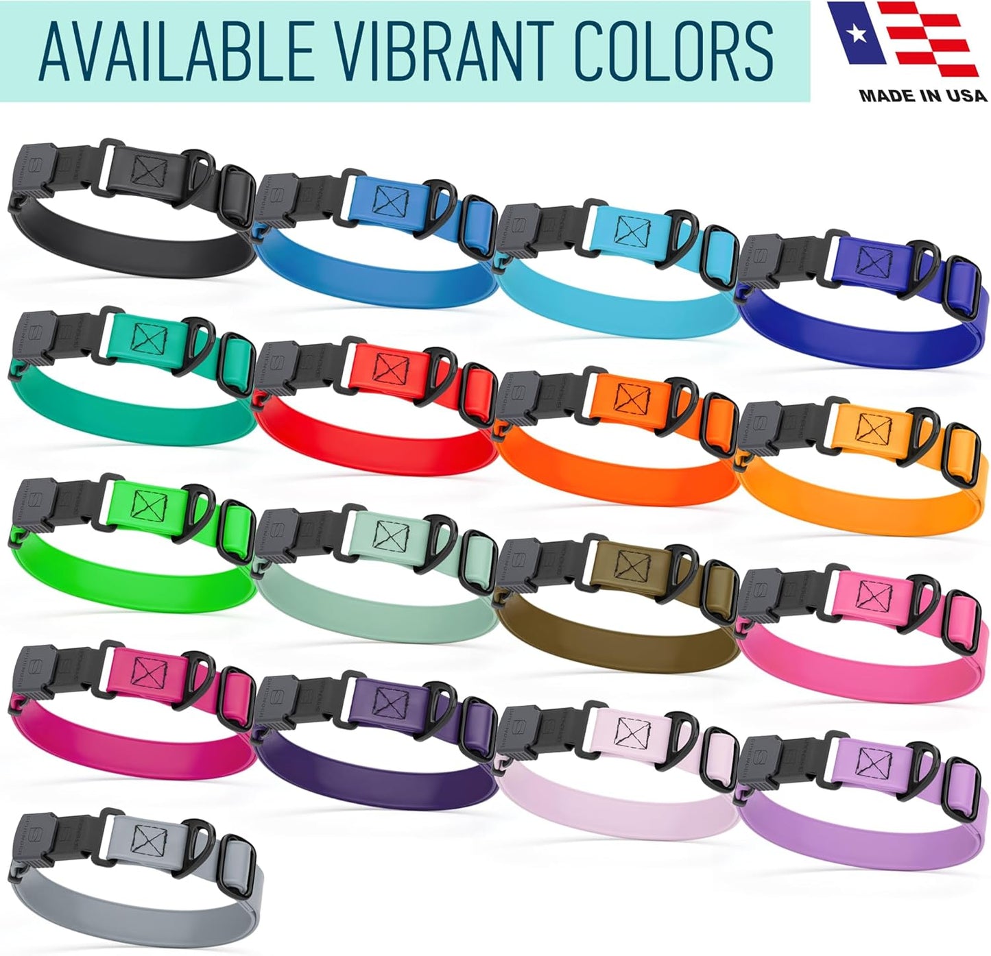 Dogline Biothane Waterproof Dog Collar with Herm Sprenger Stainless Steel Quick Release Buckle – Heavy Duty Tactical Durable Collar for Dogs – Comfortable and Safe Pet Collar, W 1" L 15-25" Sky Blue