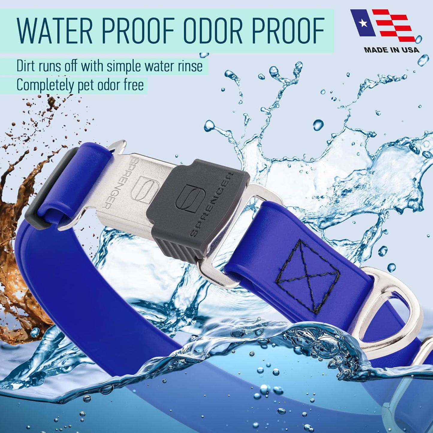 Dogline Biothane Waterproof Dog Collar with Herm Sprenger Black Stainless Steel Quick Release Buckle – Heavy Duty Tactical Durable Collar for Dogs – Comfortable and Safe Pet Collar, W 1" L 15-25"