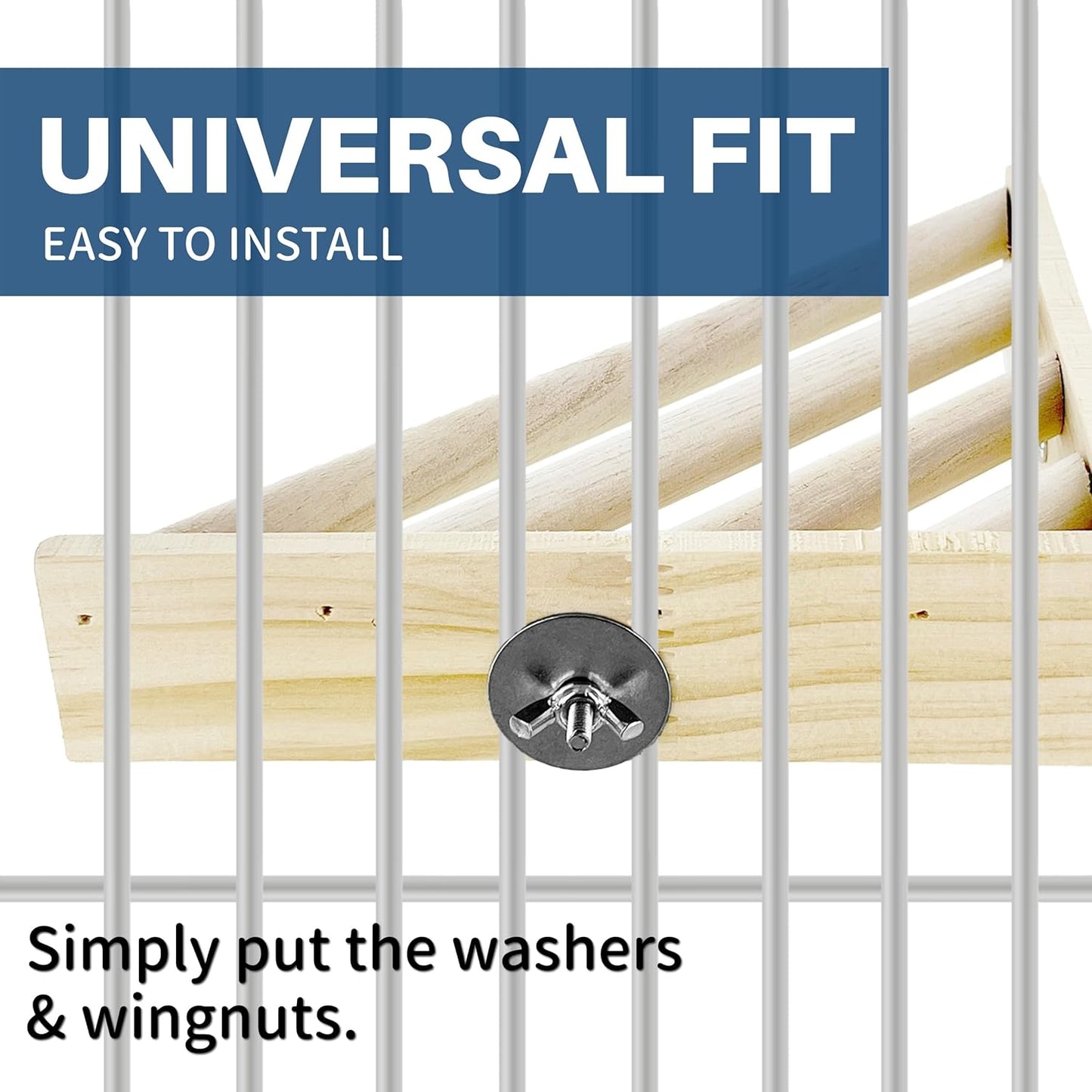 Bird Perch Corner Stand for Bird Cage Corner Platform Wood Bird Perches Corner Shelf Rest for Birds Parrots Cockatiels and Other Animal Pet Cages (Wood, Ladder)