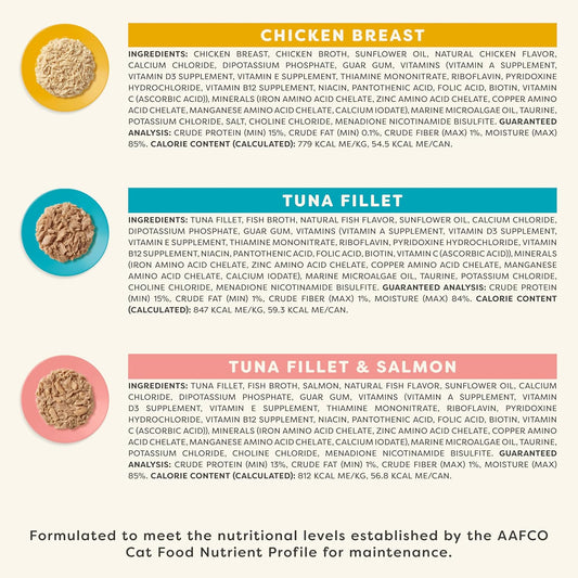 Applaws Vitality Wet Cat Food in Broth, Natural Canned Cat Food, Wet Food for Cats with Added Vitamins and Minerals, Grain Free, Carrageenan Free, Variety Selection in Broth (12 Count, 5.5 oz Cans)