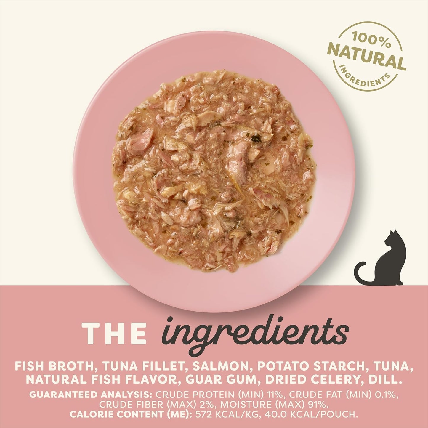Applaws Natural Wet Cat Food in Gravy, Limited Ingredient Wet Cat Food Pouches, No Additives, Made with Natural Ingredients, Tuna with Salmon in Gravy (12 x 2.47oz Pouches)