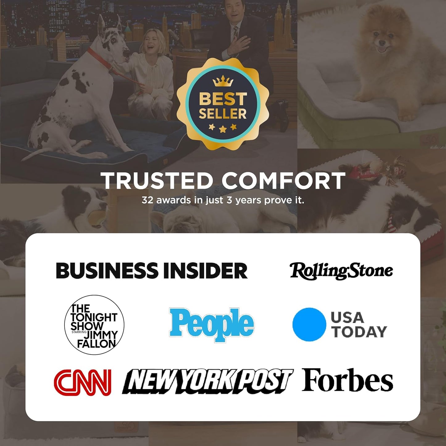 Bedsure Orthopedic Dog Beds for Small Dogs - Washable Small Dog Cat Bed Waterproof, Comfort Pet Couch Sofa with Washable Removable Cover, Pets Bed with Nonskid Bottom, Grey, 24"