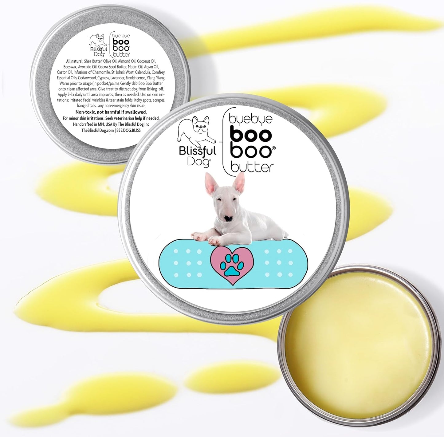 The Blissful Dog 2 oz TIN Bull Terrier Booboo Butter
