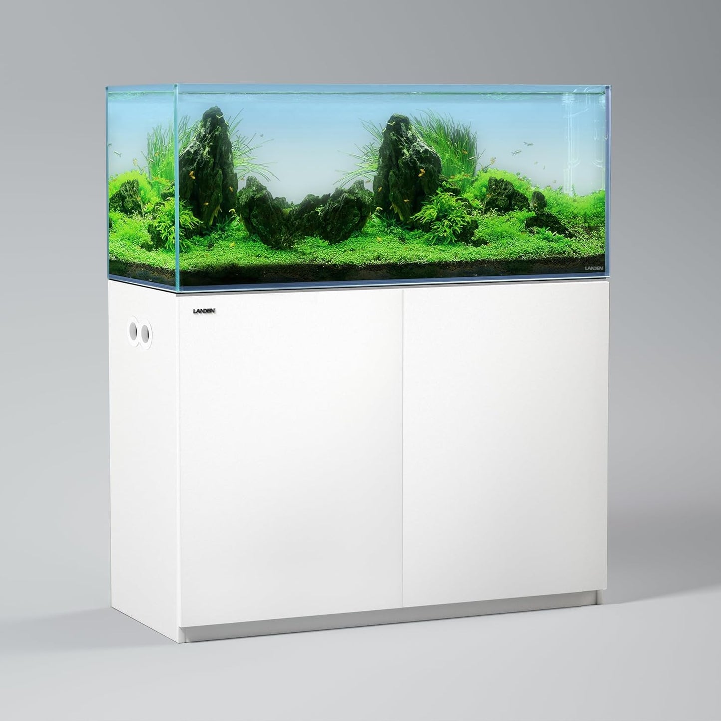 LANDEN Aquarium Wooden Stand and Cabinet for up to 72.2 Gal Tank, Fish Reptile Sea Salt WaterTank Stand, Nano Foam Leveling Mat Included, W47.2xD19.7xH31.5 in, Wooden Matte White Painted(Stand Only)