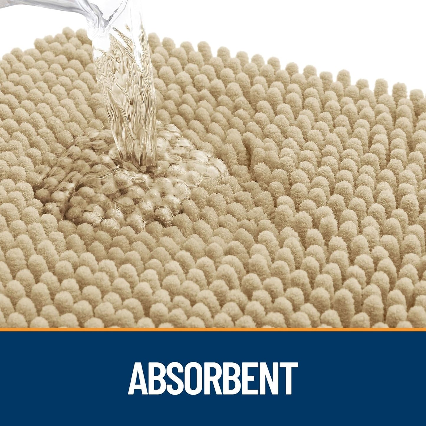 OLANLY Door Mat for Muddy Dog Paws 36x24, Ultra Absorbent Chenille Mud Doormat with Paw Print Design, Non-Slip Washable Doormat for Indoor Entryway, Quick-Dry Pet Bed Mats for Dirty Dogs, Beige