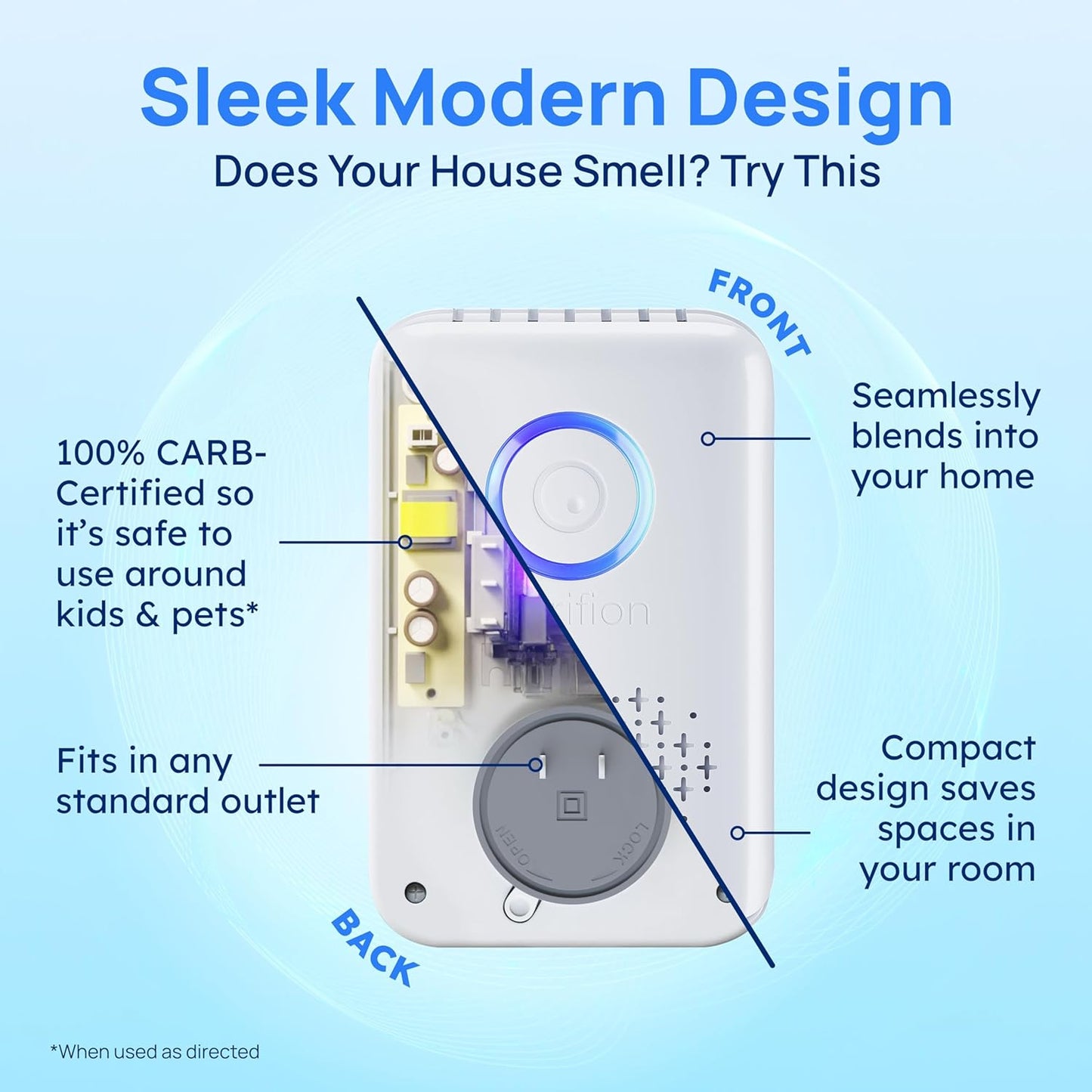 Clarifion ODRx - UV-C Cat Odor Deodorizer & Eliminator, Removes Cat Pee Smell, Filterless, Quiet, Compact Air Freshener for Bedrooms, Living Rooms, Litter Box Areas, Eliminates Ammonia Odors