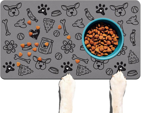 Pet Feeding Mat for Floors Waterproof Dog Mat for Food and Water Absorbent Quick Dry Non Slip mat for Cat Bowls