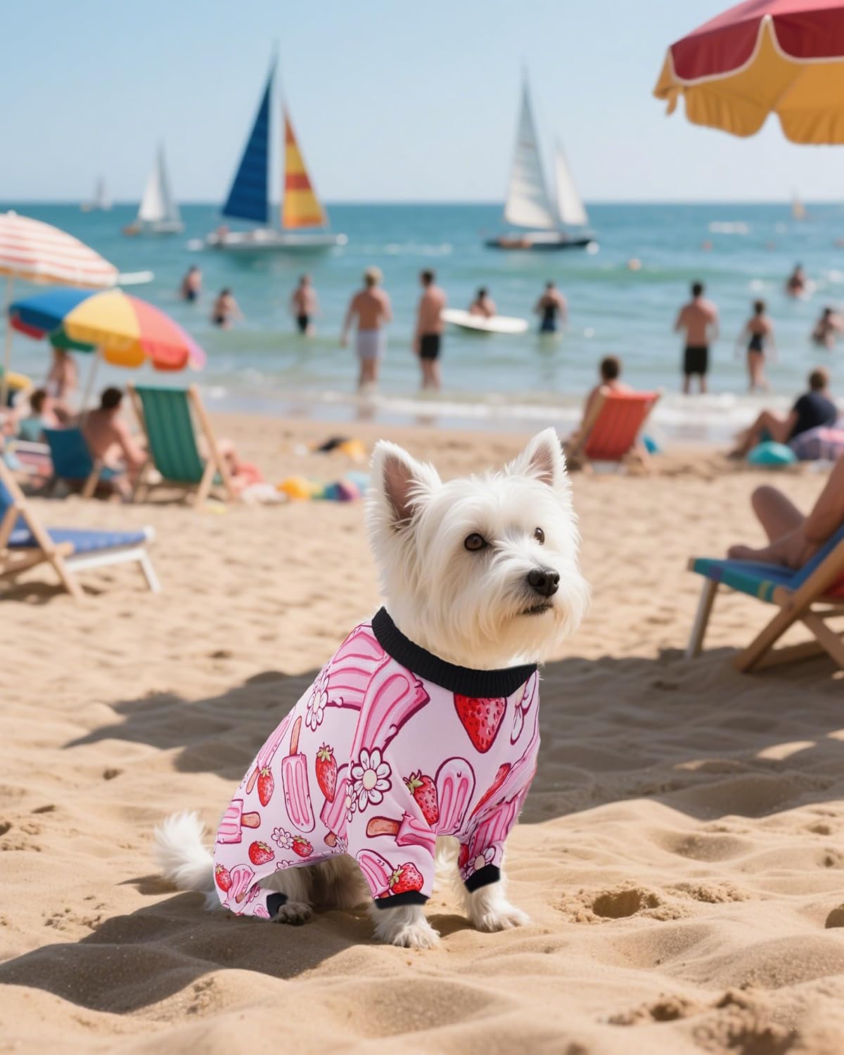 PET SHOW 4 Pack Small Dog Pajamas Girl Doggies Soft Stretchy PJs Floral Paw Jumpsuit Puppy Cats Kitten Doughnut Ice Cream Onesies Outfits with Sleeve Pets Breathable Summer Clothes Costume XS